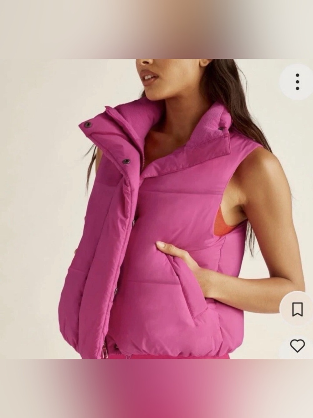 Beyond Yoga Womens Pink Rose Pillow Bubble Vest Size SMALL new - Picture 2 of 7